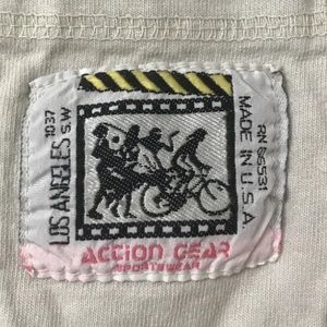 80s/90s Vintage Action Gear Cotton Embroidered Pocket Long Sleeve T-Shirt grunge